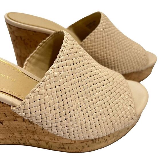 Etienne Aigner Slip-On Wedge Sandal Size 8.5 Tan Open toe - Picture 5 of 7